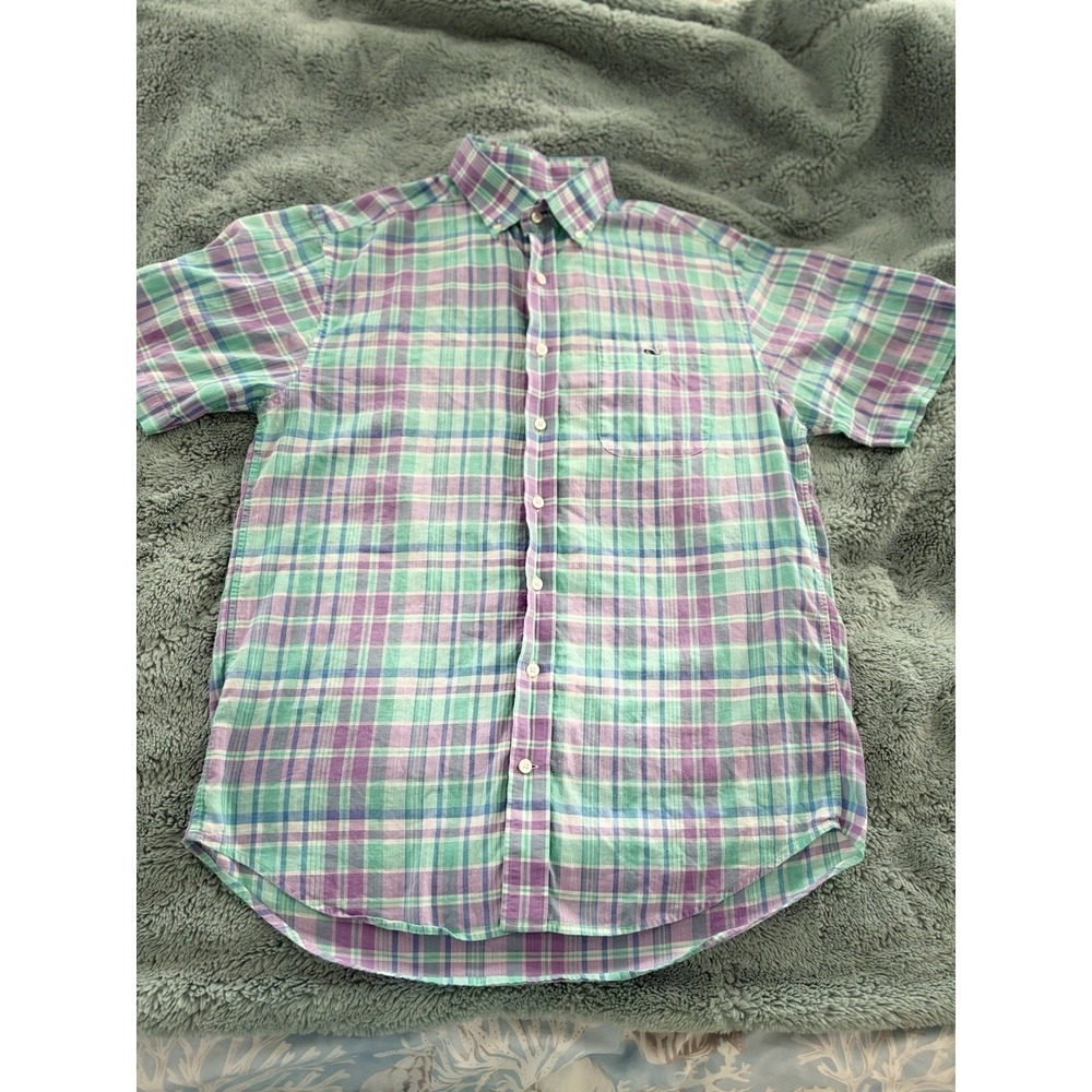 Vineyard Vines Men's Multi Color Plaid Cotton Dress Shirt L $178